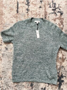 Banana Republic Men's Short-Sleeve Crewneck Sweater in Heather Green